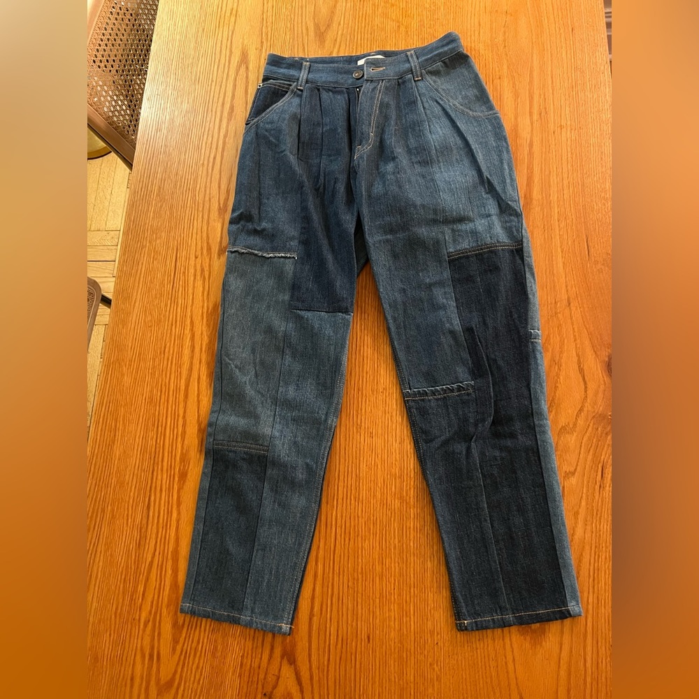 Coach mom jeans patch work